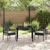 vidaXL Ensemble de salle &agrave; manger pour jardin 3 pcs Noir polyrotin
