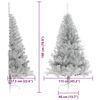 vidaXL Sapin de No&euml;l artificiel pr&eacute;-&eacute;clair&eacute; Argent 180 cm PET