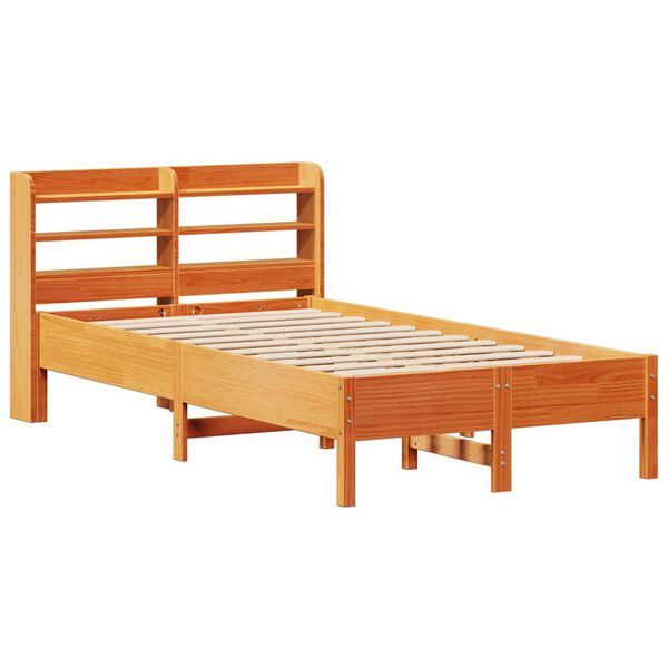 vidaXL Cadre de lit sans matelas cire marron 100x200cm bois pin massif