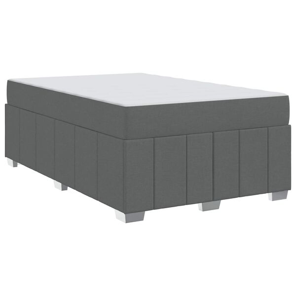 vidaXL Cadre de lit avec matelas Gris fonc&eacute; 120 x 200 cm tissu