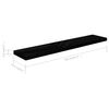 vidaXL Étagère murale flottante 2 pcs Noir brillant 120x23,5x3,8cm MDF