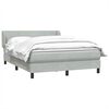 vidaXL Sommier &agrave; lattes de lit et matelas gris clair 160x220cm velours