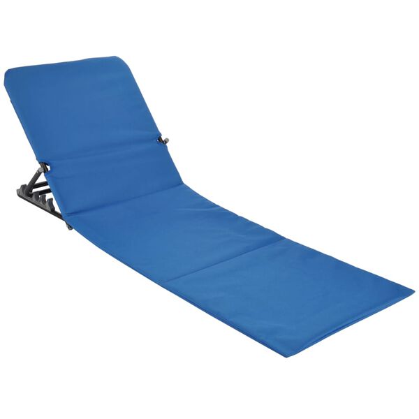 HI Chaise tapis de plage pliable PVC Bleu