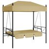 vidaXL Balancelle de jardin avec auvent sable acier