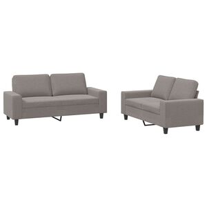 vidaXL Ensemble de canap&eacute;s 2 pcs taupe tissu