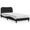 vidaXL Cadre de lit sans matelas Hvar noir et blanc 90x190 cm similicuir