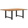 vidaXL Table &agrave; manger marron clair bois de ch&ecirc;ne massif rectangulaire