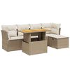 vidaXL Salon de jardin avec coussins 6 pcs beige r&eacute;sine tress&eacute;e