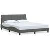 vidaXL Cadre de lit sans matelas Hanko gris fonc&eacute; 160x200 cm tissu