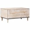 vidaXL Table basse Blanc 80 x 50 x 40 cm Bois de mangue massif
