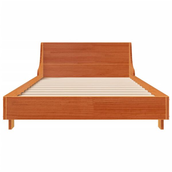 vidaXL Cadre de lit sans matelas cire marron 100x200cm bois pin massif