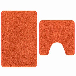 vidaXL Ensemble de tapis de bain antid&eacute;rapants 2 pc Orange 50 x 50 cm
