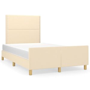 vidaXL Cadre de lit sans matelas cr&egrave;me 120x200 cm tissu