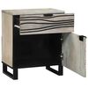 vidaXL Cabinet de chevet avec tiroir Blanc et Noir 50 x 33 x 60 cm