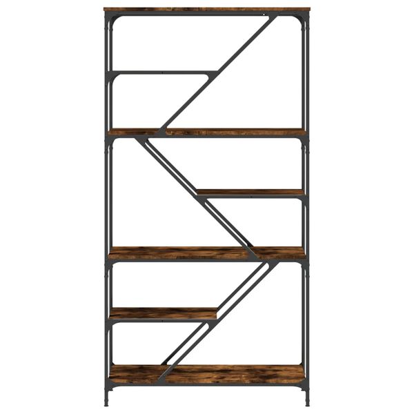 vidaXL Biblioth&egrave;que ch&ecirc;ne fum&eacute; 91x36x176 cm bois ing&eacute;nierie et acier