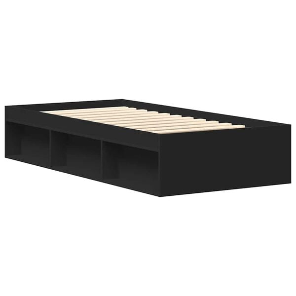 vidaXL Cadre de lit sans matelas noir 90x190 cm
