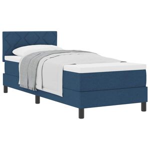 vidaXL Lit &agrave; ressorts avec matelas Bleu 80 x 200 cm tissu