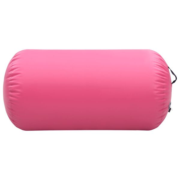 vidaXL Rouleau gonflable de gymnastique avec pompe 120x90 cm PVC Rose