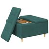 vidaXL Tabouret bouton avec coussin Vert fonc&eacute; 80 x 80 x 45 cm tissu