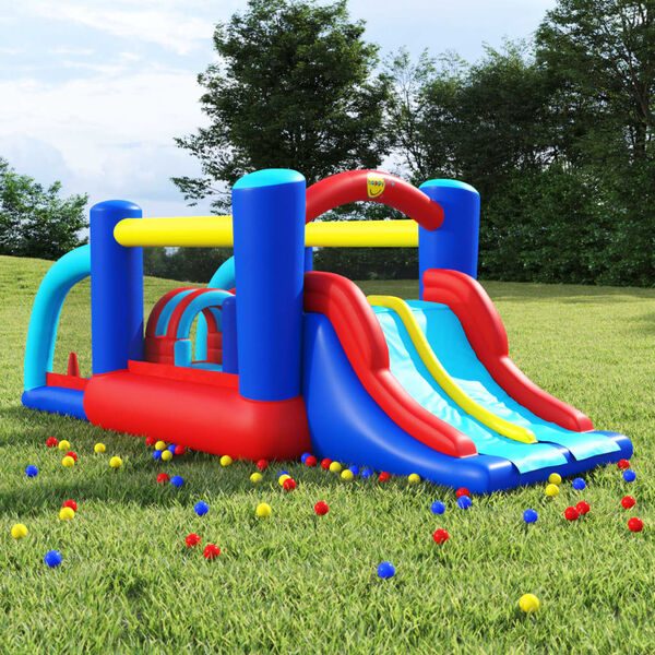Happy Hop Ch&acirc;teau gonflable avec toboggan 529x252,5x215 cm PVC
