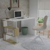 Homemania Bureau d'ordinateur Patara 120x60x75 cm Blanc et ch&ecirc;ne
