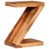 vidaXL Table d'appoint Forme de Z Bois massif