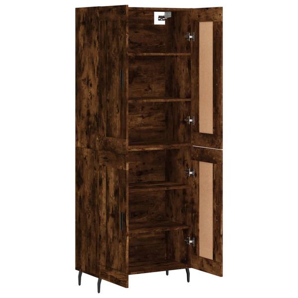vidaXL Buffet haut Chêne fumé 69,5x34x180 cm Bois d'ingénierie