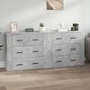 vidaXL Buffets 2 pcs gris b&eacute;ton bois d'ing&eacute;nierie