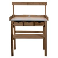 Esschert Design Table de rempotage avec tiroir et étagère marron
