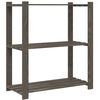 vidaXL Support de rangement &agrave; 3 niveaux gris 80x38x90 cm bois de pin