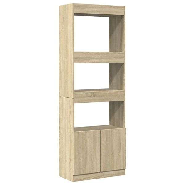 vidaXL Buffet haut 63x33x180 cm ch&ecirc;ne sonoma bois d'ing&eacute;nierie