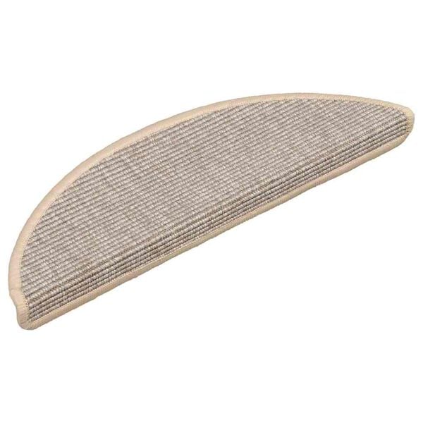 vidaXL Tapis d'escalier 15 pi&egrave;ces 56 x 17 x 3 cm Argent Demi-rond