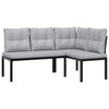 vidaXL Bancs de jardin avec coussins lot de 2 acier enduit de poudre