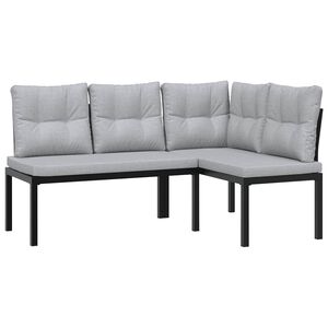 vidaXL Bancs de jardin avec coussins lot de 2 acier enduit de poudre