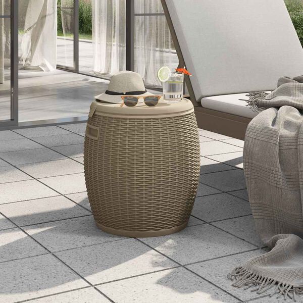 vidaXL Bo&icirc;te de rangement de jardin 4 en 1 marron clair polypropyl&egrave;ne