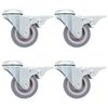 vidaXL 4 pcs Roulettes pivotantes &agrave; trou de boulon &agrave; double frein 50mm