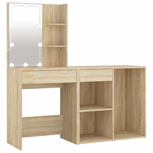 vidaXL Coiffeuse &agrave; LED avec armoire Ch&ecirc;ne sonoma Bois d'ing&eacute;nierie