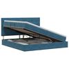 vidaXL Lit avec rangement et matelas Bleu fonc&eacute; 200 x 200 cm Velours
