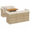 vidaXL Salon de jardin avec coussins 6 pcs beige r&eacute;sine tress&eacute;e
