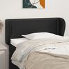 vidaXL T&ecirc;te de lit avec oreilles Noir 83x23x78/88 cm Similicuir