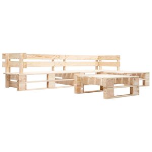 vidaXL Canap&eacute;s de jardin palette 4 pcs Naturel Bois