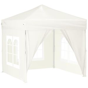 vidaXL Tente de r&eacute;ception pliable avec parois Cr&egrave;me 2x2 m
