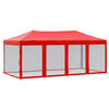 vidaXL Tente de r&eacute;ception pliable avec parois Rouge 3x6 m