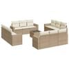 vidaXL Salon de jardin avec coussins 13 pcs beige r&eacute;sine tress&eacute;e