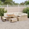 vidaXL Ensemble de canap&eacute; de jardin 12 pcs Beige polyrotin
