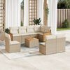 vidaXL Salon de jardin avec coussins 9 pcs beige r&eacute;sine tress&eacute;e