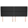 vidaXL T&ecirc;te de lit avec oreilles Noir 183x23x118/128 cm Similicuir