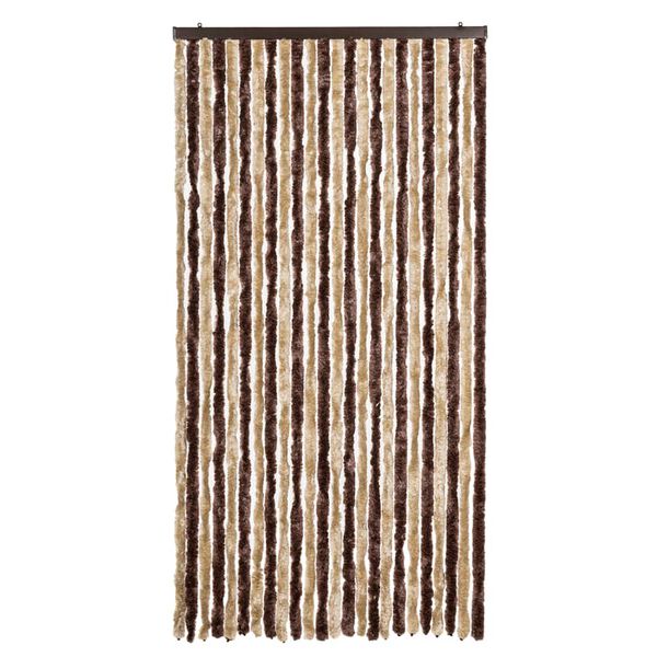 vidaXL Rideau anti-mouches beige et marron clair 100x230 cm chenille