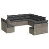 vidaXL Salon de jardin 11 pcs avec coussins gris r&eacute;sine tress&eacute;e