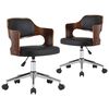 vidaXL Chaises pivotantes &agrave; manger lot de 2 bois courb&eacute; et similicuir